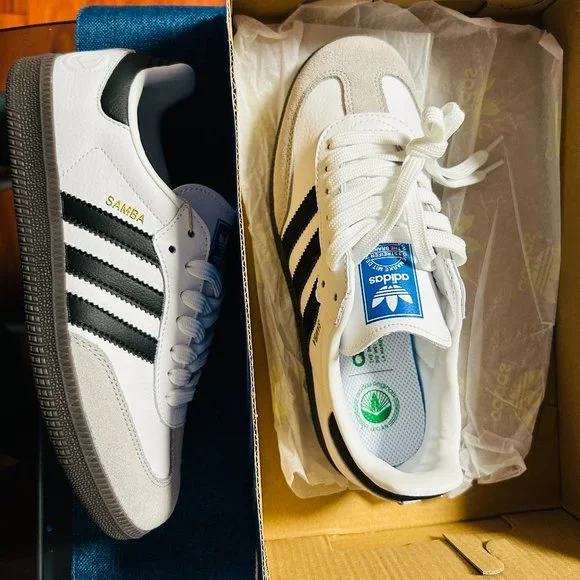 adidas gazelle silver green womens adidas Samba OG Shoes White 9.5 main image 1